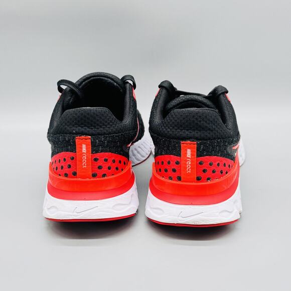 Nike Shoes Womens 7.5 Black Red React Infinity Run Flyknit Running Sneakers - Picture 7 of 13